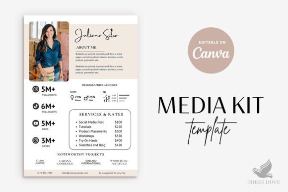 Download Stylish 1 Page Media Kit Template - Stylish Collection