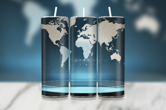 Download World Map Sleek Podium Tumbler - Sleek Collection