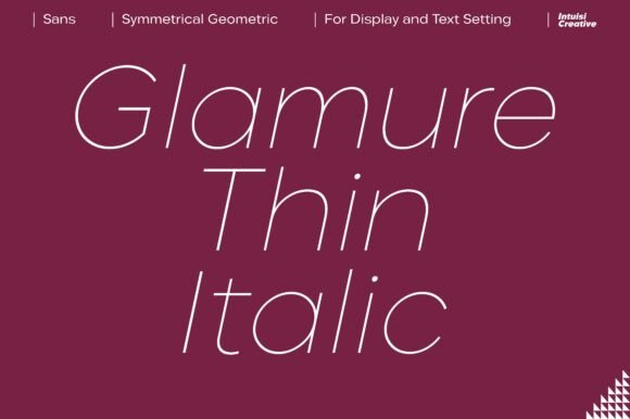 Download Glamure Thin Italic - Thin Collection