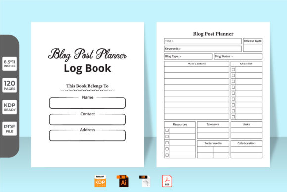 Download Blog Post Planner KDP Interior Log Book - Premium Resources